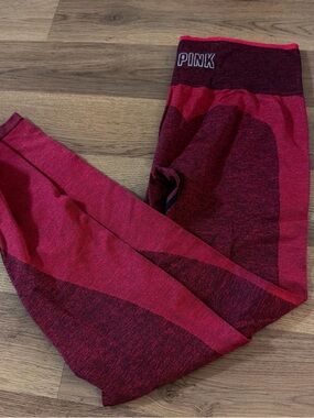 PINK Victoria's Secret Marled Hot Pink and Dark Pink Seamless Leggings